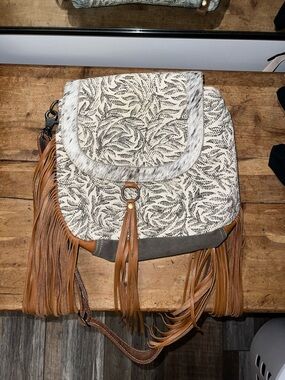 Myra fringe purse with adjustable strap